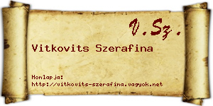 Vitkovits Szerafina névjegykártya